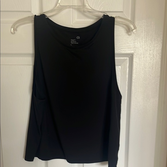 GAP Black Crop Sleeveless Muscle Tee - Picture 1 of 3